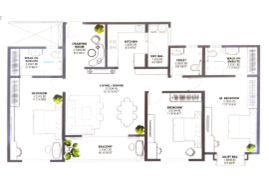 Oberoi Garden City Thane 3BHK Plan